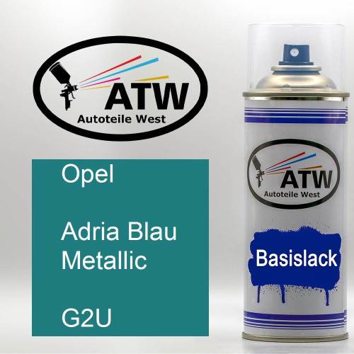 Opel, Adria Blau Metallic, G2U: 400ml Sprühdose, von ATW Autoteile West.
